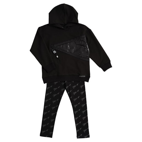 232-4059 BLACK A Παιδικό Σετ Κολάν με Κουκούλα για Κορίτσι 6-16 Ετών Μαύρο Sprint 232-4059 - Image 1