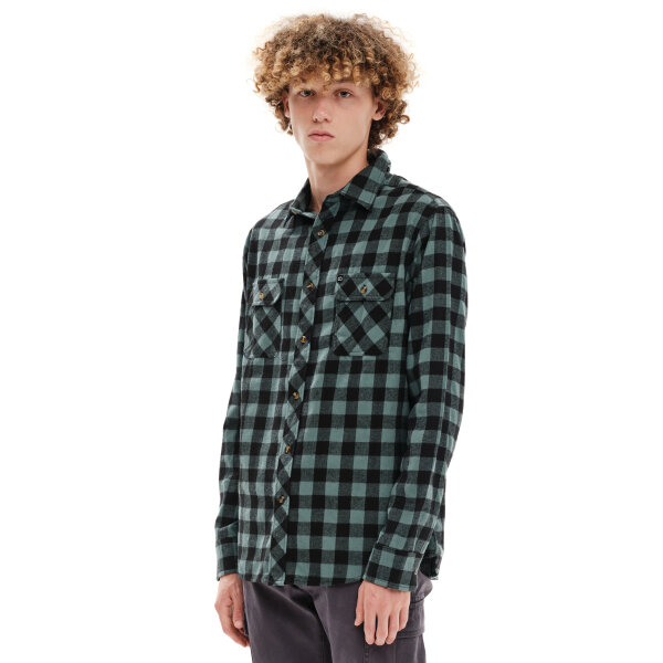 232.EM60.80-BLACK-PINE_2 Ανδρικό Πουκάμισο Φανέλα EMERSON 232.EM60.80 Μαύρο Πράσινο - Image 2
