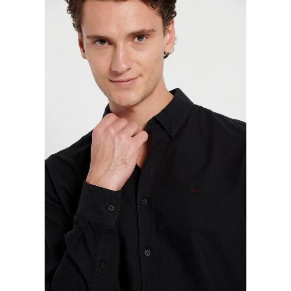 Ανδρικό Πουκάμισο FUNKY BUDDHA BASIC FBM008-001-05 Μαύρο - Image 4