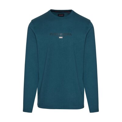 Ανδρική Μπλούζα Μακό FUNKY BUDDHA FBM008-001-07 Πετρόλ