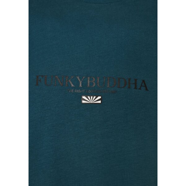Ανδρική Μπλούζα Μακό FUNKY BUDDHA FBM008-001-07 Πετρόλ - Image 6