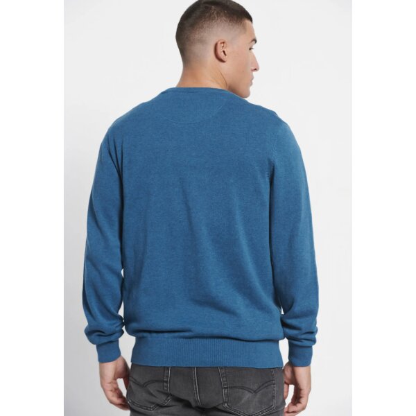 FBM008-001-09_MIDNIGHT_BLUE_MEL_4 Ανδρική Πλεκτή Μπλούζα FUNKY BUDDHA FBM008-001-09 Μπλε - Image 5