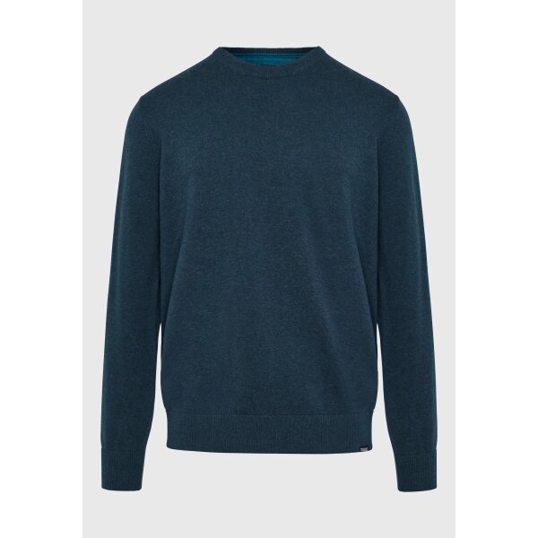 FBM008-001-09_OCEAN_BLUE_MEL_6 Ανδρική Πλεκτή Μπλούζα FUNKY BUDDHA FBM008-001-0900 Μπλε - Image 2