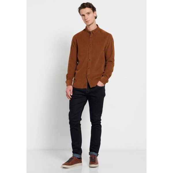 Ανδρικό Πουκάμισο FUNKY BUDDHA CASUAL FBM008-002-05 Καφέ - Image 3
