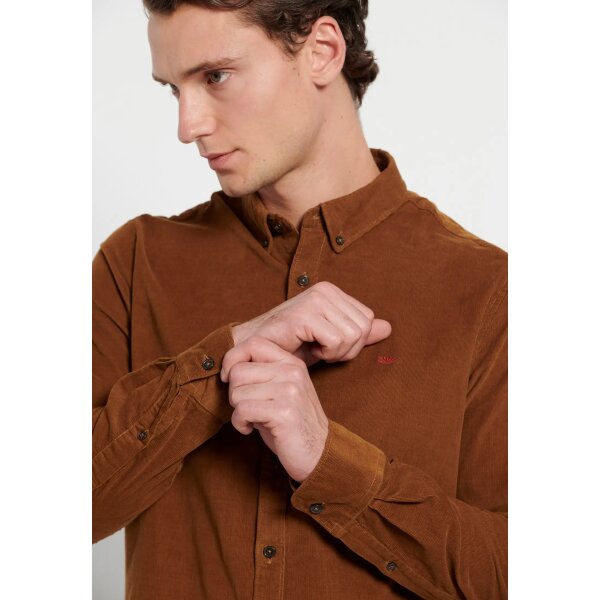 Ανδρικό Πουκάμισο FUNKY BUDDHA CASUAL FBM008-002-05 Καφέ - Image 4
