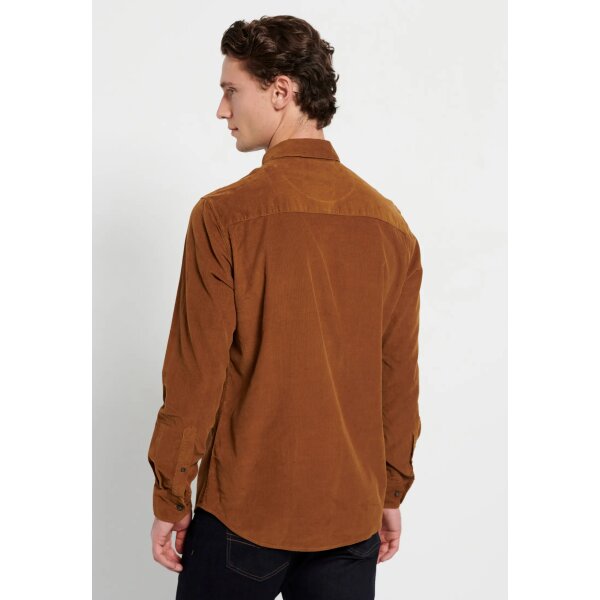 Ανδρικό Πουκάμισο FUNKY BUDDHA CASUAL FBM008-002-05 Καφέ - Image 5