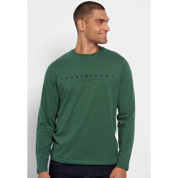Ανδρική Μπλούζα Μακρύ Μανίκι FUNKY BUDDHA FBM008-020-07 Πράσινο - Image 2