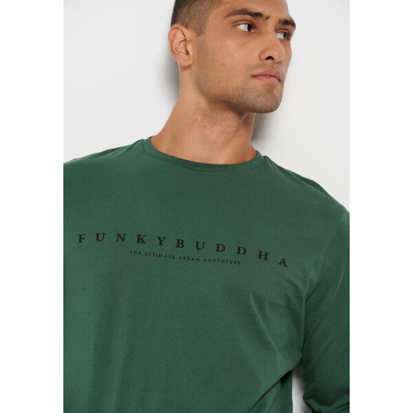 Ανδρική Μπλούζα Μακρύ Μανίκι FUNKY BUDDHA FBM008-020-07 Πράσινο - Image 4