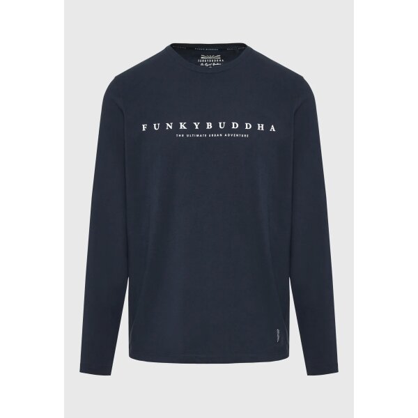 FBM008-020-07_NAVY_6 Ανδρική Μπλούζα Μακρύ Μανίκι FUNKY BUDDHA FBM008-020-07 Μπλε - Image 1
