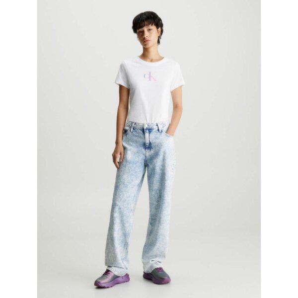 Γυναικεία Μπλούζα Λευκή SLIM T-SHIRT ΜΕ GRADIENT ΛΟΓΟΤΥΠΟ CALVIN KLEIN JEANS J20J222343-YAF - Image 3