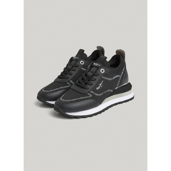 PLS31509_999_02_FL Γυναικείο Sneakers  Pepe Jeans BLUR CONTOUR COMBINED TRAINERS Μαύρο PLS31509-999 - Image 2