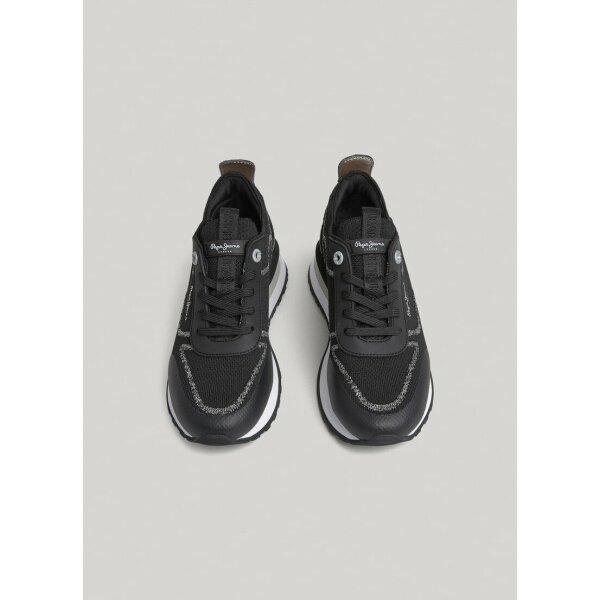 PLS31509_999_03_FL Γυναικείο Sneakers  Pepe Jeans BLUR CONTOUR COMBINED TRAINERS Μαύρο PLS31509-999 - Image 3