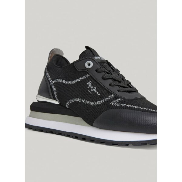 PLS31509_999_05_FL Γυναικείο Sneakers  Pepe Jeans BLUR CONTOUR COMBINED TRAINERS Μαύρο PLS31509-999 - Image 5