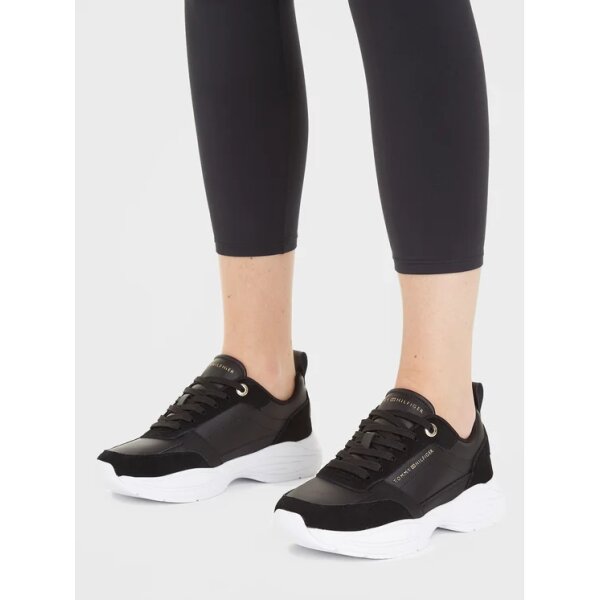 Γυναικείο Παπούτσι Essential Lthr Runner FW0FW07587 Μαύρο TOMMY HILFIGER - Image 4