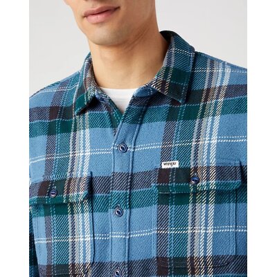 Ανδρικό Πουκάμισο OVERSHIRT WRANGLER 112341061 Μπλε