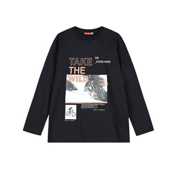 Βαμβακερή μπλούζα με τύπωμα για αγόρι Μαύρη ENERGIERS 13-123020-5 - Image 1