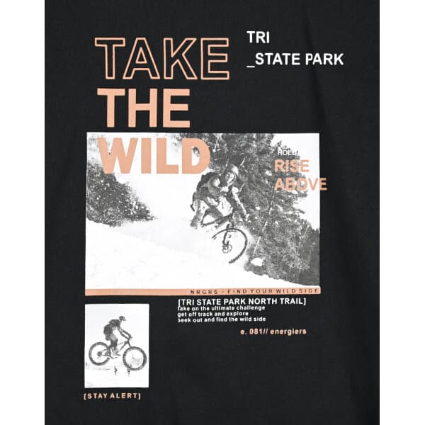 Βαμβακερή μπλούζα με τύπωμα για αγόρι Μαύρη ENERGIERS 13-123020-5 - Image 3