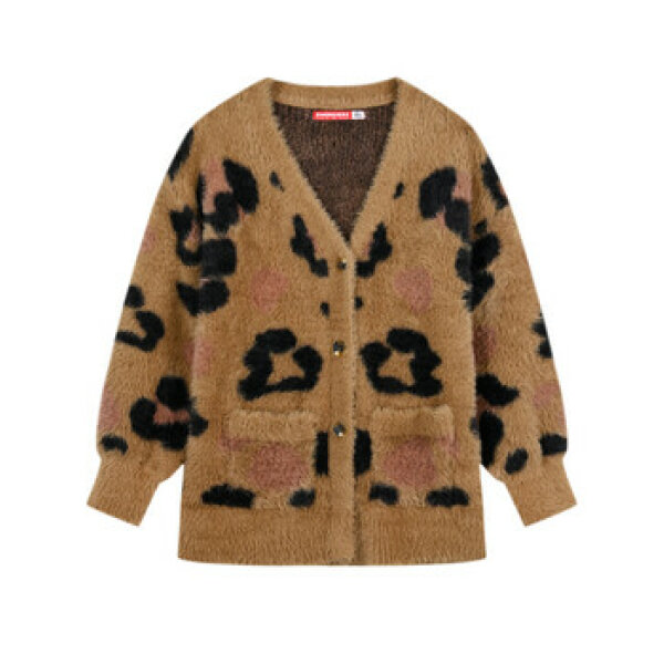 16-123201-6_038-02-min Ζακέτα πλεκτή χνουδωτή με πλέξη animal print και τσέπες για κορίτσι Energiers  16-123201-6 - Image 2