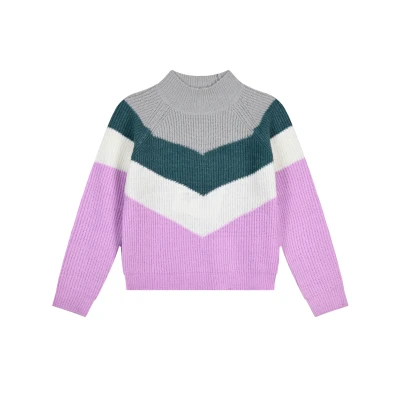 Πολύχρωμο πλεκτό πουλόβερ ζιβάγκο για κορίτσι Energiers  16-123207-6