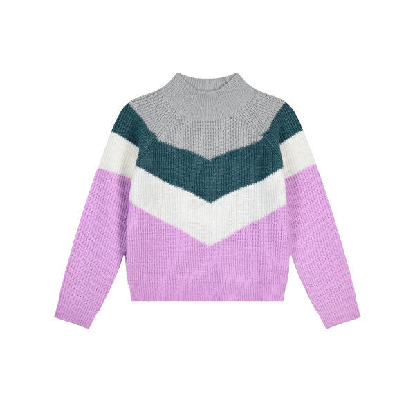 16-123207-6_008-01 Πολύχρωμο πλεκτό πουλόβερ ζιβάγκο για κορίτσι Energiers  16-123207-6 - Image 1