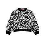 Πλεκτό πουλόβερ animal print ζεβρέ για κορίτσι Energiers 16-123214-6