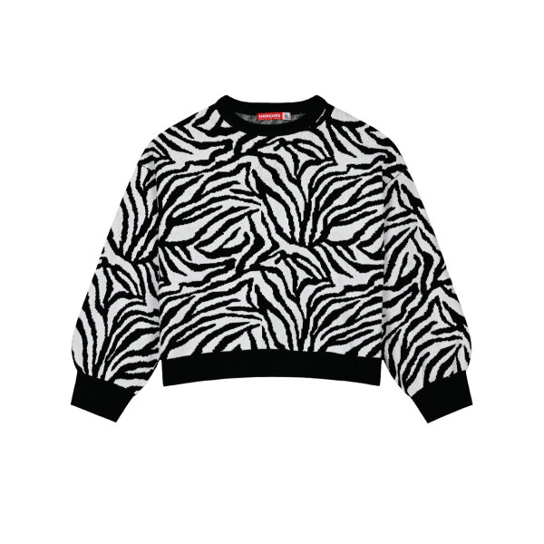 Πλεκτό πουλόβερ animal print ζεβρέ για κορίτσι Energiers 16-123214-6 - Image 1