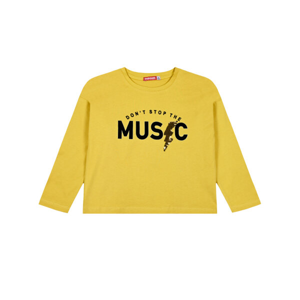 16-123219-5_232-02 Μπλούζα μακό με τύπωμα και αναστρέψιμες παγιέτες Μουσταρδί Energiers 16-123219-5 - Image 1