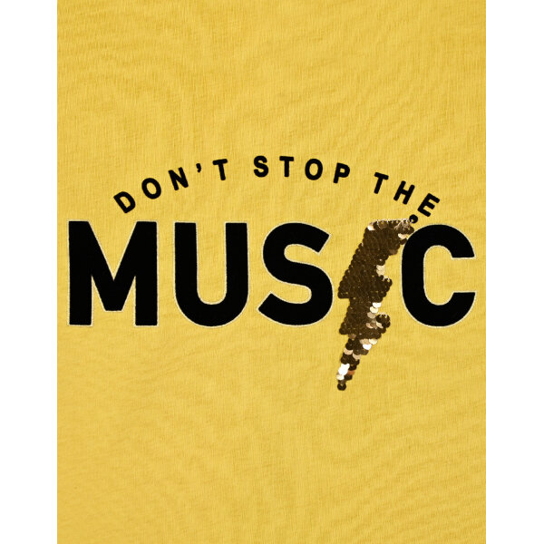 16-123219-5_232-04 Μπλούζα μακό με τύπωμα και αναστρέψιμες παγιέτες Μουσταρδί Energiers 16-123219-5 - Image 4