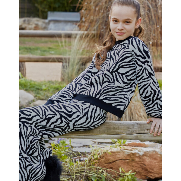 16-123227-2_212-01 Πλεκτή παντελόνα με animal print για κορίτσι Energiers  16-123227-2 - Image 1