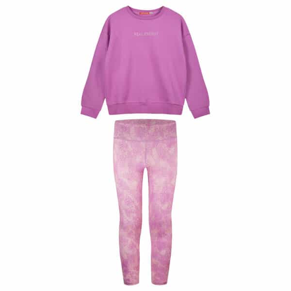 16-123266-0_212-01 Σετ φούτερ μπλούζα με τύπωμα και μακρύ κολάν εμπριμέ για κορίτσι ENERGIERS 16-123266-0 - Image 1