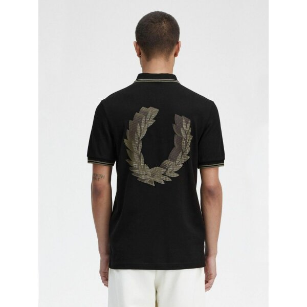 Ανδρική Μπλούζα POLO FRED PERRY 3D GRAPHIC M6609 Μαύρο - Image 3