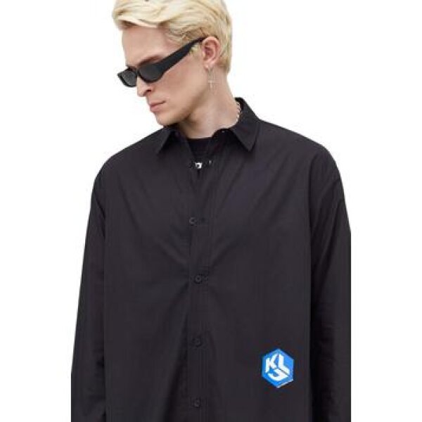 Ανδρικό Πουκάμισο KARL LAGERFELD JEANS MONOGRAM  236D1603 Μαύρο - Image 1