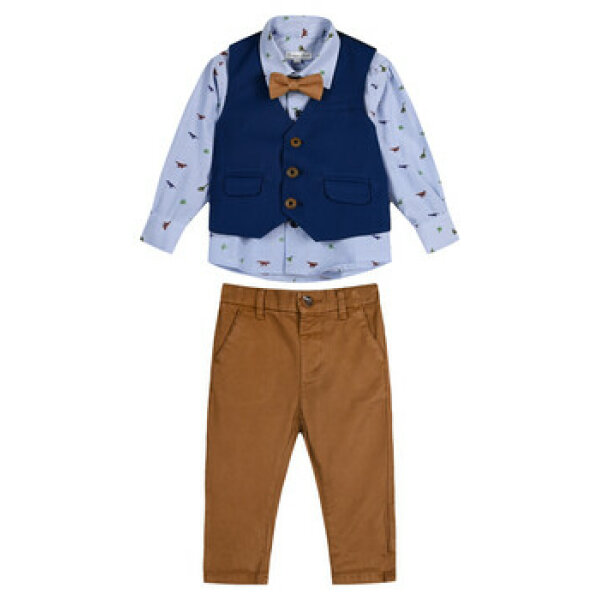 Βρεφικό σετ 4 τεμάχια, πουκάμισο, παπιγιόν, γιλέκο και παντελόνι για αγόρι. 41-123495-0 - Image 2