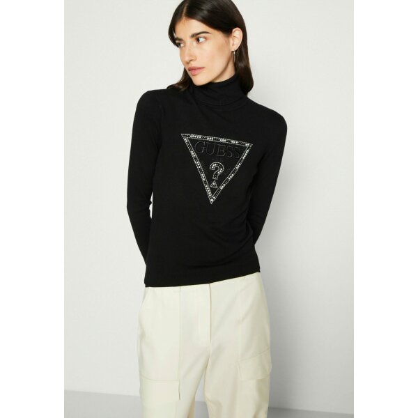 Γυναικεία Μπλούζα Guess Ζιβάγκο με λογότυπο με στρας Μαύρο W3BR23Z2NQ2-JBLK - Image 2