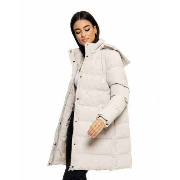 Biston fashion γυναικείο μακρύ μπουφάν με αποσπώμενη κουκούλα 50-101-007 - Image 2