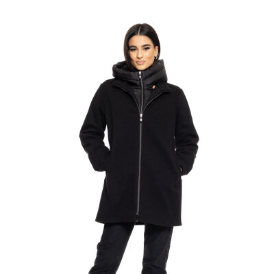 Biston fashion γυναικείο demi παλτό με αποσπώμενη κουκούλα 50-101-120