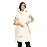 Biston fashion γυναικείο μακρύ αμάνικο μπουφάν με ενσωματωμένη κουκούλα 50-102-010