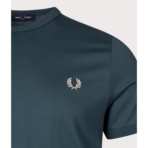Ανδρική Μπλούζα FRED PERRY RINGER M3519 Πράσινο - Image 4