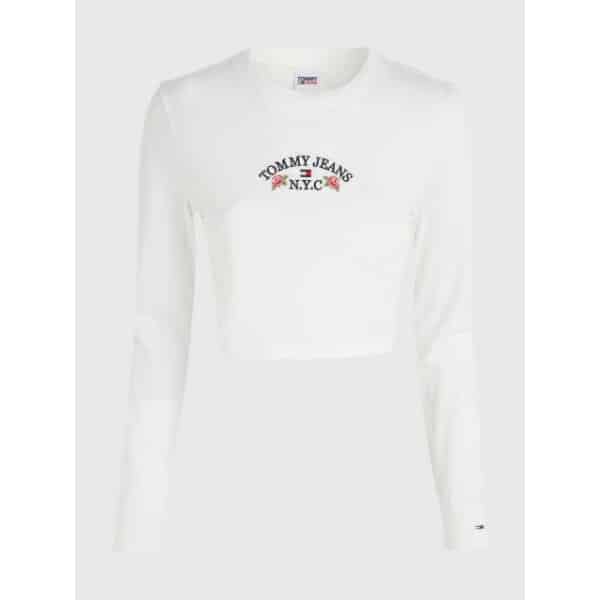 Γυναικεία Μπλούζα Λευκή CROPPED ΜΑΚΡΥΜΑΝΙΚΗ TOMMY JEANS DW0DW16448-YBH - Image 2