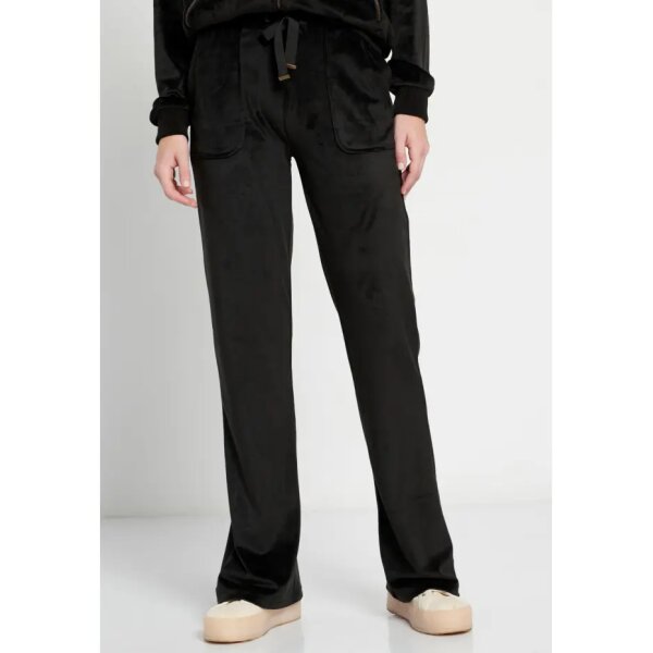 FBL008-100-02_BLACK_1 Γυναικείο Παντελόνι φόρμας σε βελουτέ ύφασμα Μαύρο FBL008-100-02 FUNKY BUDDHA - Image 1