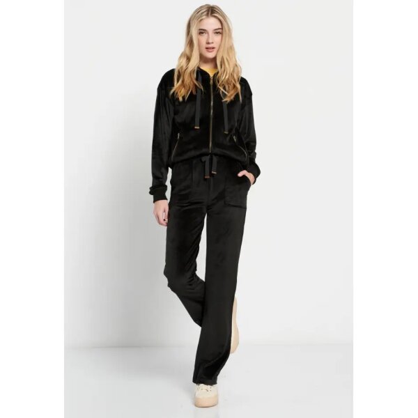 Γυναικείο Παντελόνι φόρμας σε βελουτέ ύφασμα Μαύρο FBL008-100-02 FUNKY BUDDHA - Image 2