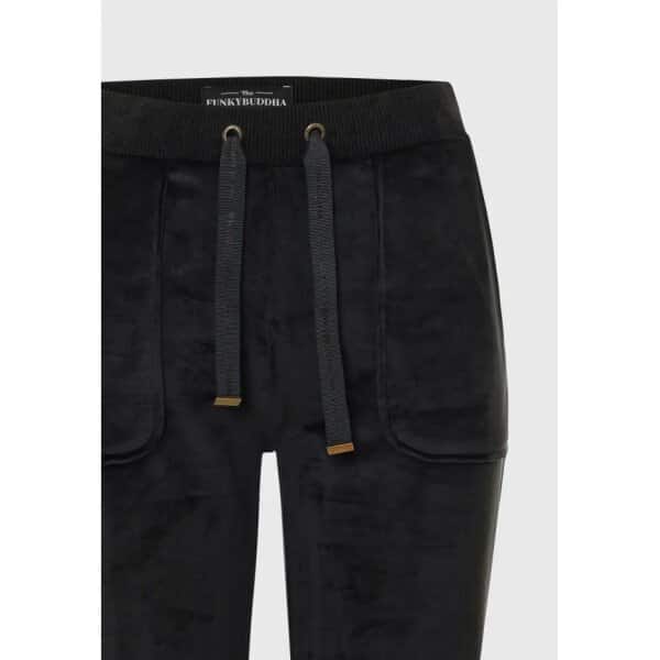 Γυναικείο Παντελόνι φόρμας σε βελουτέ ύφασμα Μαύρο FBL008-100-02 FUNKY BUDDHA - Image 7