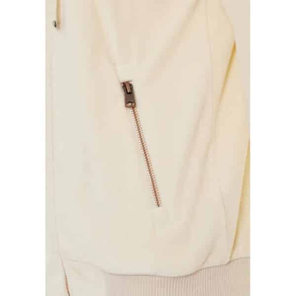 Γυναικεία Βελουτέ ζακέτα με κουκούλα Εκρού FUNKY BUDDHA FBL008-100-06 - Image 7