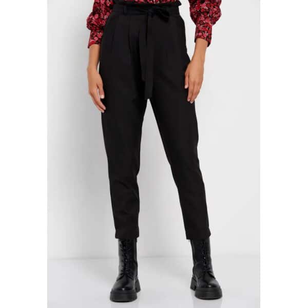 Γυναικείο casual παντελόνι με ζώνη Μαύρο FUNKY BUDDHA  FBL008-110-02 - Image 2