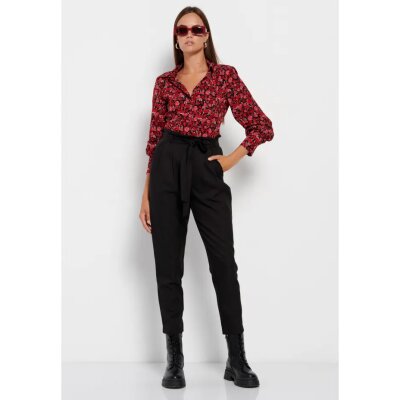 Γυναικείο casual παντελόνι με ζώνη Μαύρο FUNKY BUDDHA  FBL008-110-02