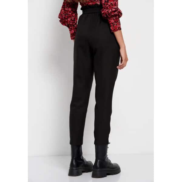 Γυναικείο casual παντελόνι με ζώνη Μαύρο FUNKY BUDDHA  FBL008-110-02 - Image 4