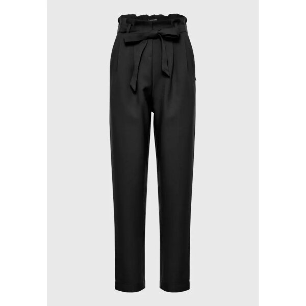 Γυναικείο casual παντελόνι με ζώνη Μαύρο FUNKY BUDDHA  FBL008-110-02 - Image 5