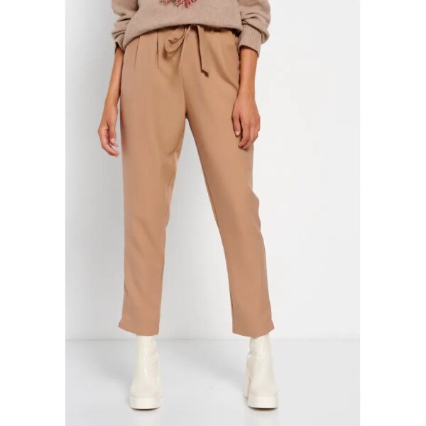 FBL008-110-02_BROWN_SUGAR_1 Γυναικείο casual παντελόνι με ζώνη Μπέζ FUNKY BUDDHA  FBL008-110-02 - Image 2