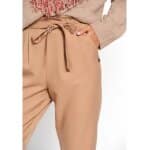 Γυναικείο casual παντελόνι με ζώνη Μπέζ FUNKY BUDDHA FBL008-110-02 - Image 3