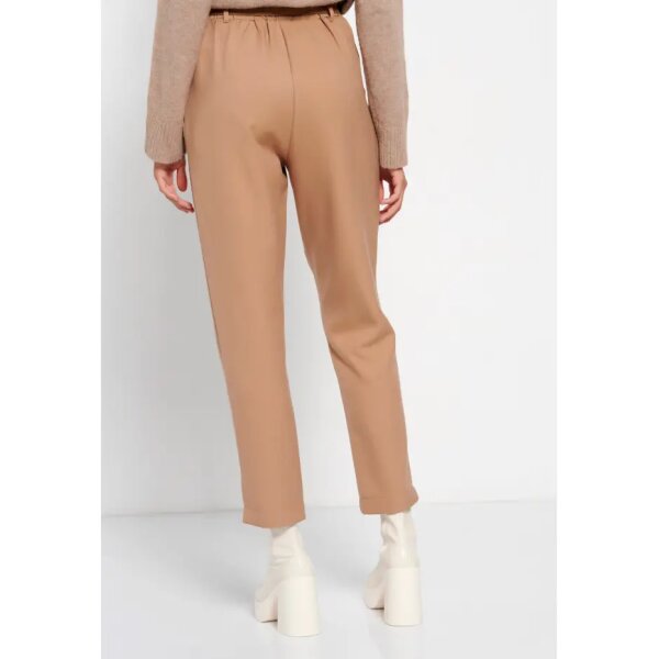 FBL008-110-02_BROWN_SUGAR_4 Γυναικείο casual παντελόνι με ζώνη Μπέζ FUNKY BUDDHA  FBL008-110-02 - Image 4